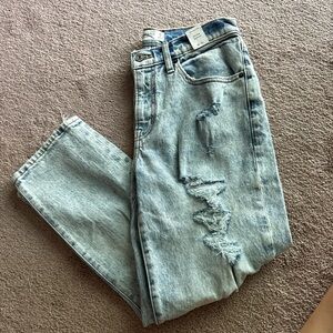 Abercrombie & Fitch Mid Rise Boyfriend Jeans in Light Blue